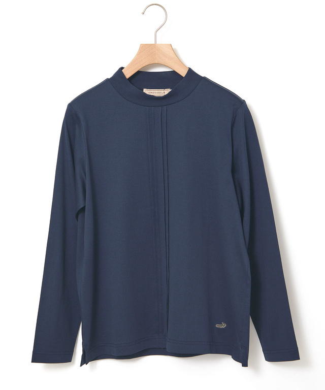 天竺 モックネック Tシャツ