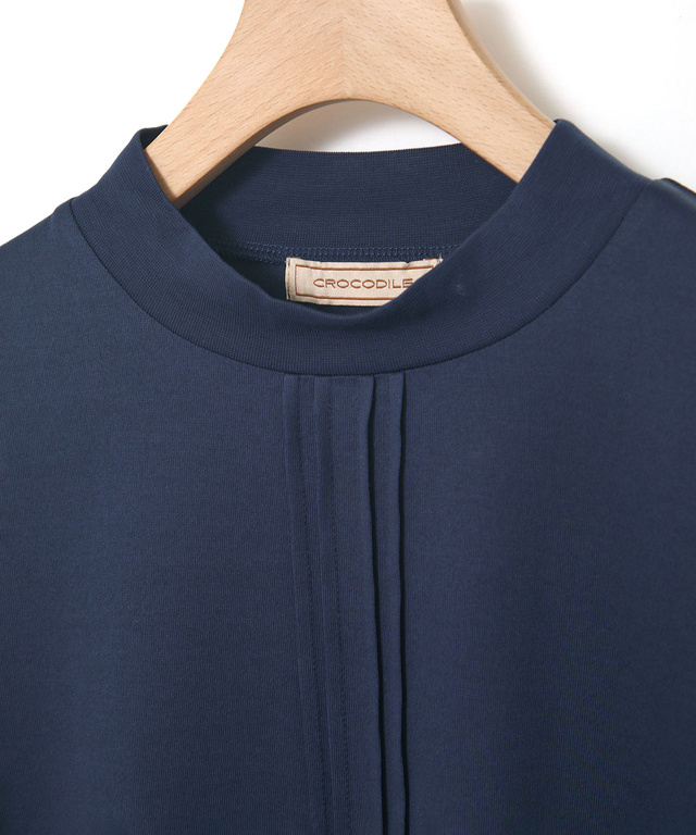 天竺 モックネック Tシャツ