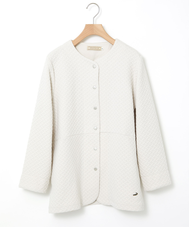 格子柄 ジャカード カーディガン