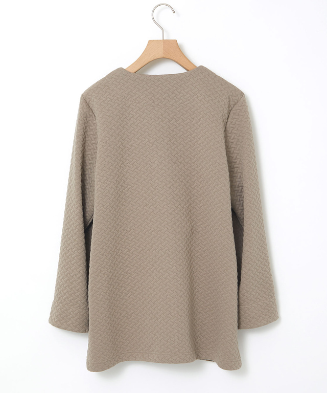 格子柄 ジャカード カーディガン