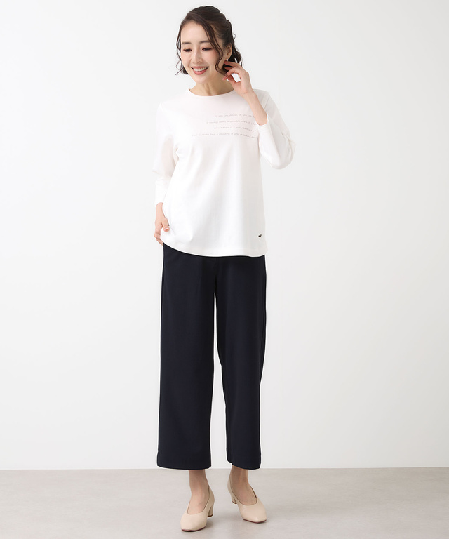 メッセージプリント 七分袖 Tシャツ