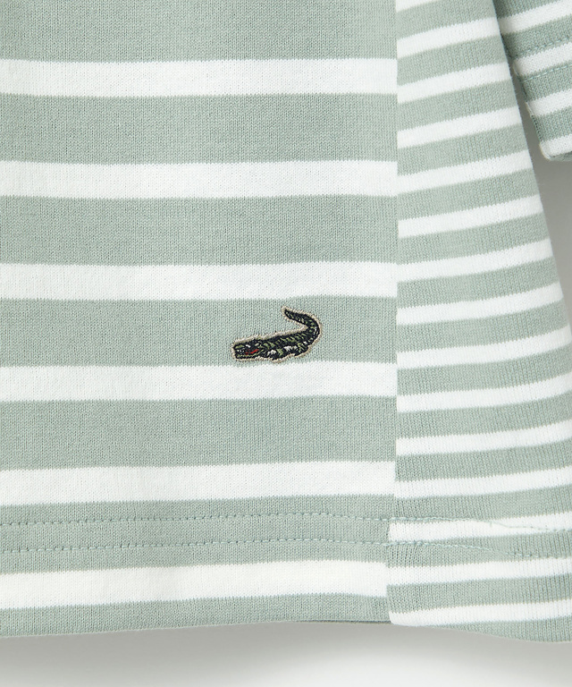 ボーダー 切り替え 七分袖Tシャツ