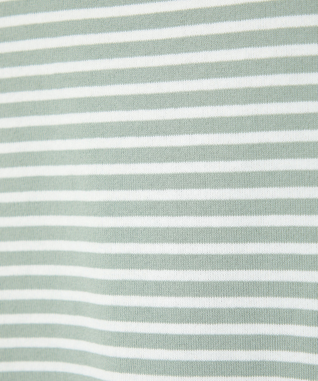 ボーダー 切り替え 七分袖Tシャツ