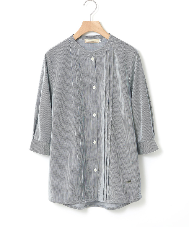 ストライプ ピンタック チュニック