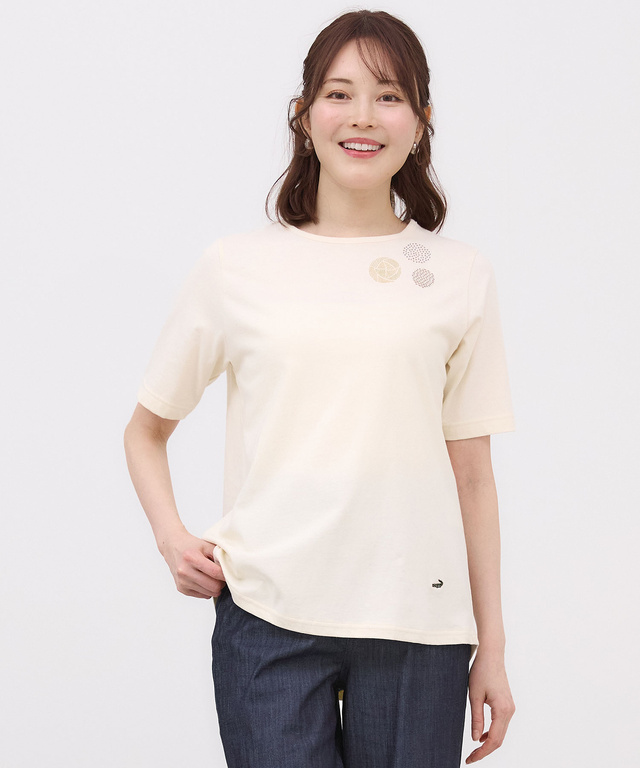 ブローチプリント 半袖 Tシャツ