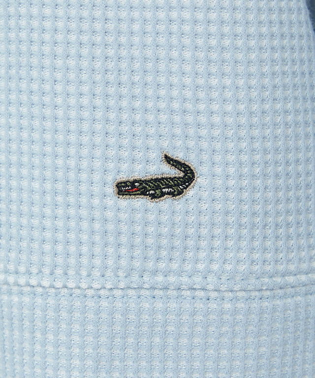 ワッフル生地 切り替え カーディガン