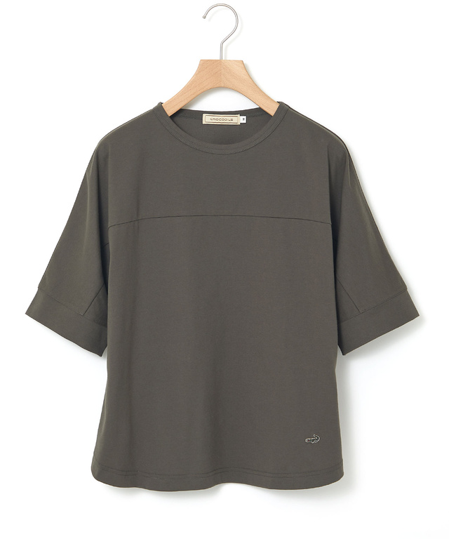 プレーティング天竺 切り替えデザイン Tシャツ