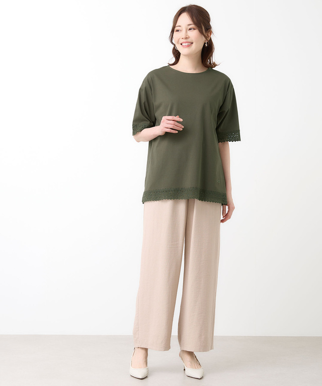 レース チュニック丈 Tシャツ