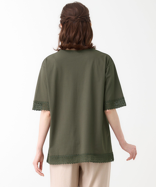 レース チュニック丈 Tシャツ