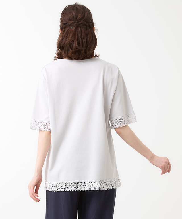 レース チュニック丈 Tシャツ