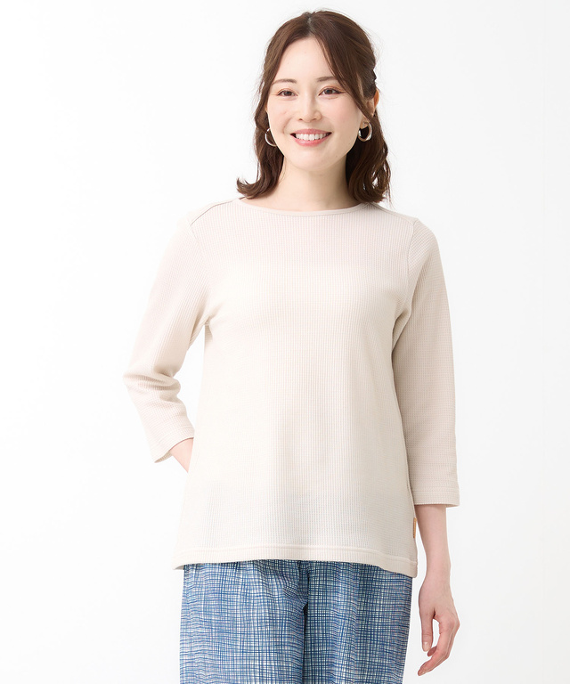ワッフル 七分袖 カットソー【オンラインショップ・一部店舗限定】