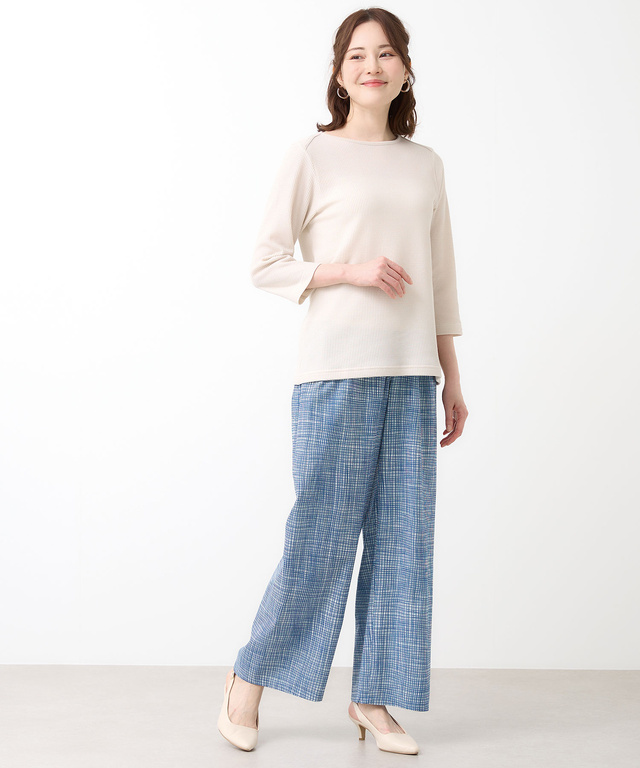 ワッフル 七分袖 カットソー【オンラインショップ・一部店舗限定】