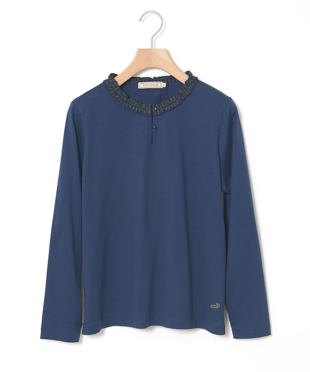 フリル襟 長袖 Tシャツ