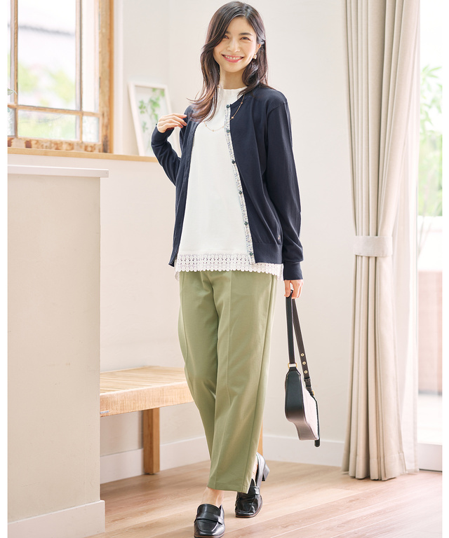 裾レース ハイネック プルオーバー【オンラインショップ・一部店舗限定】【手洗いOK】
