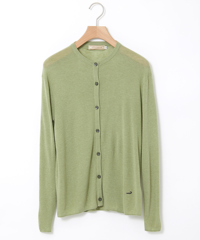 ウールブレンド リブニット カーディガン