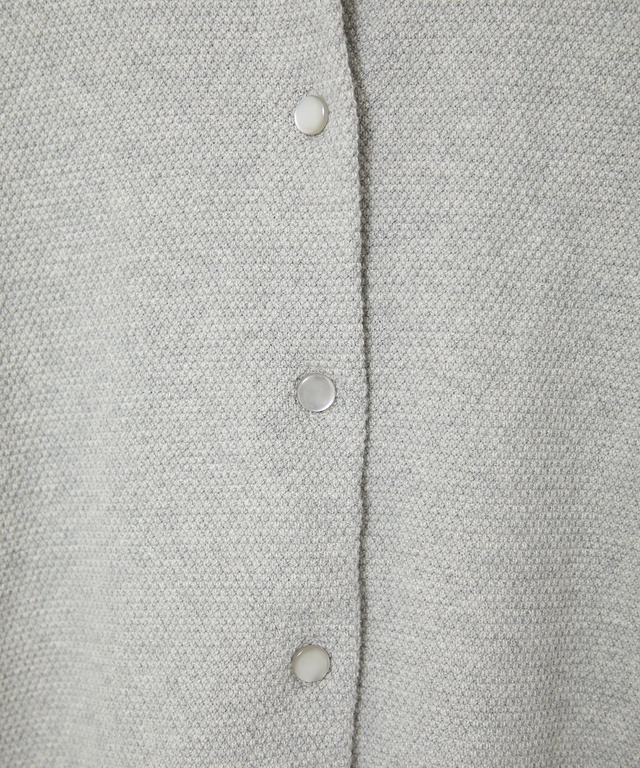 ウールブレンド 鹿の子編み ニットカーディガン【手洗いOK】