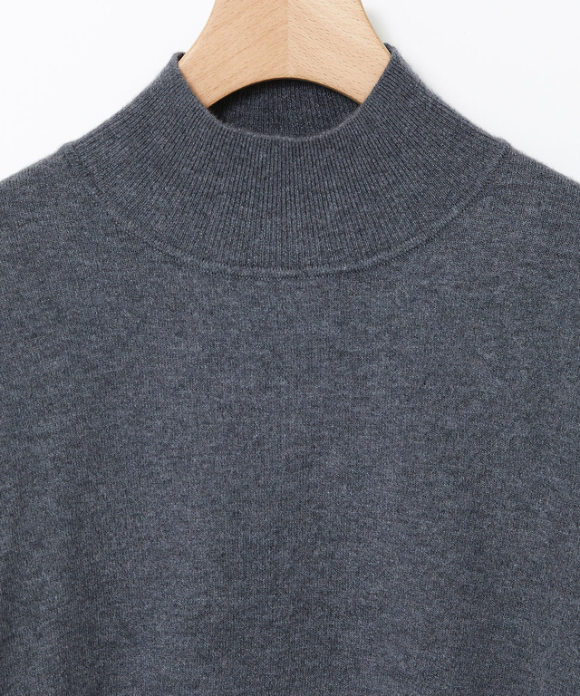 ウールブレンド アゼハイネック ニットカットソー【手洗いOK】