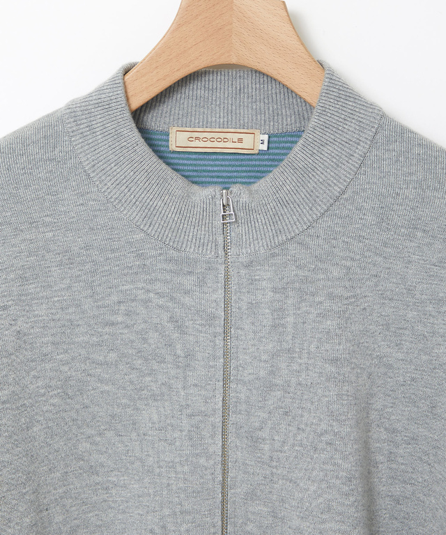 シルクブレンド ジップアップ ニット カーディガン