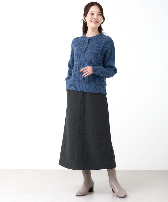 ウールブレンド ネップ ニット【手洗いOK】