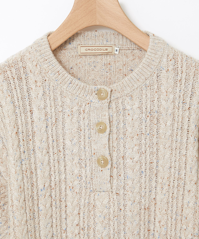 ウールブレンド ネップ ニット【手洗いOK】