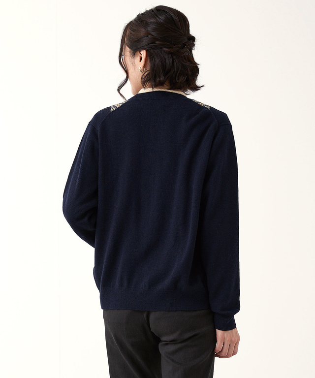 クロコダイルタータン アーガイル柄 カーディガン