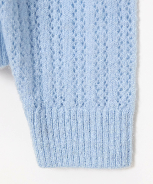 ウールブレンド ケーブル ニットカーディガン【手洗いOK】