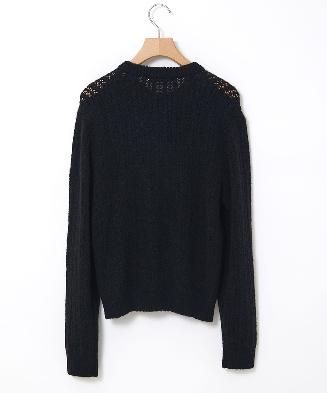 ウールブレンド ケーブル ニットカーディガン【手洗いOK】