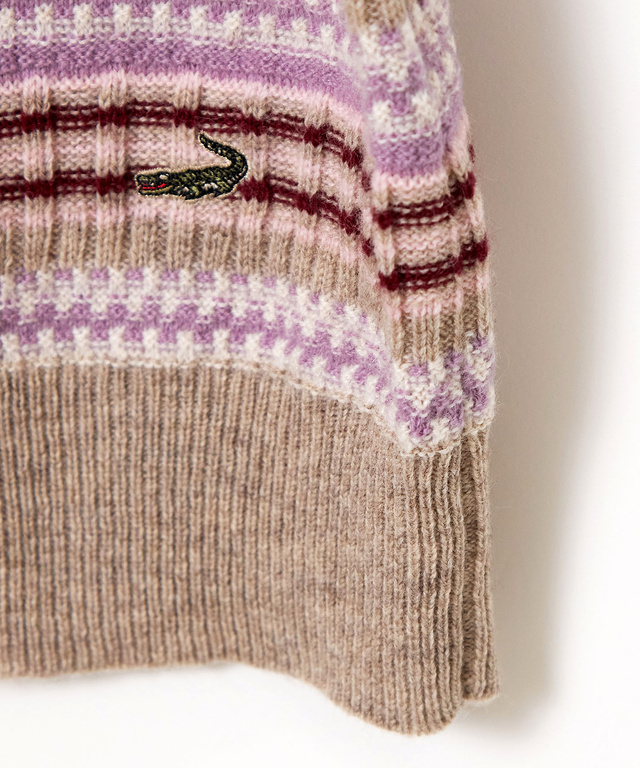 ウールブレンド マルチカラーボーダー ニット【手洗いOK】