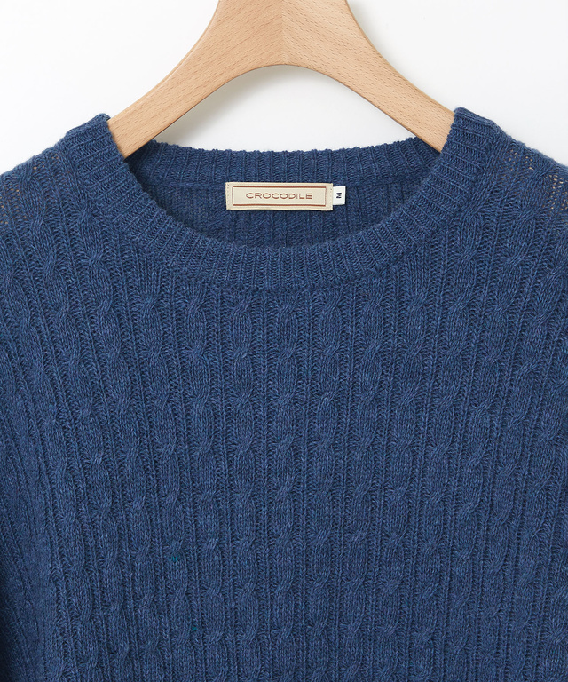 ウール ケーブルニット プルオーバー【手洗いOK】