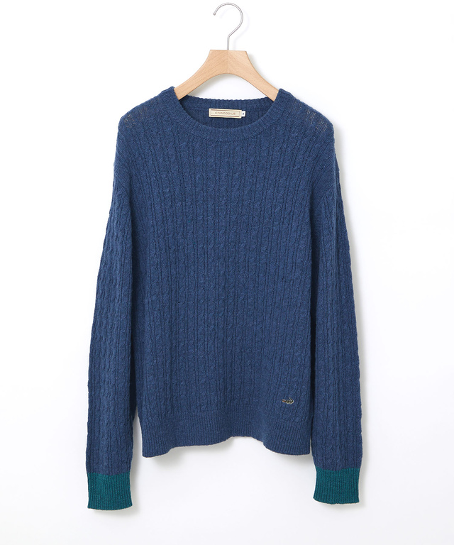 ウール ケーブルニット プルオーバー【手洗いOK】