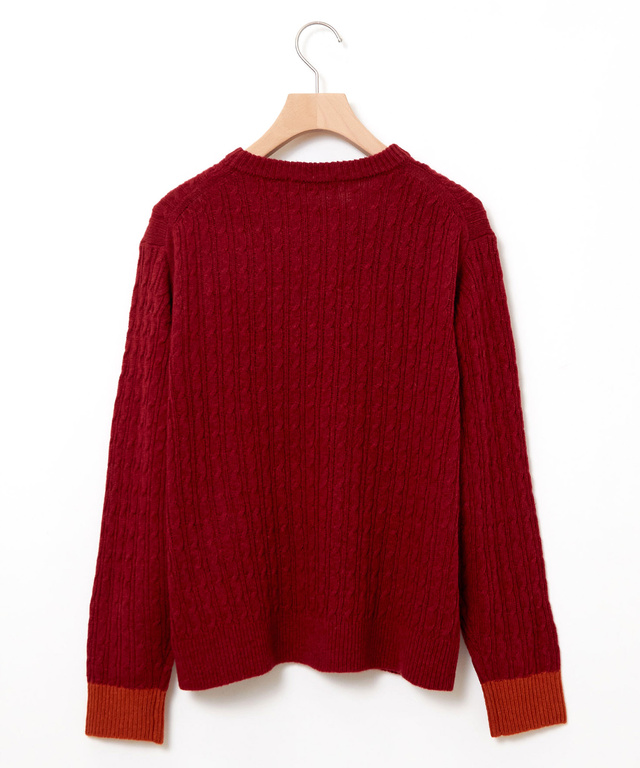 ウール ケーブルニット プルオーバー【手洗いOK】