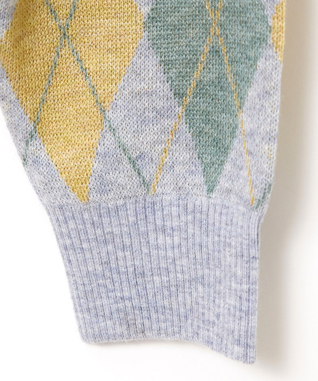 ウールブレンド アーガイル柄 ニット【手洗いOK】