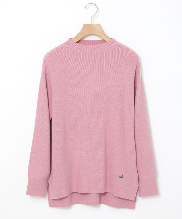 ウールブレンド ボトルネック ニット【手洗いOK】