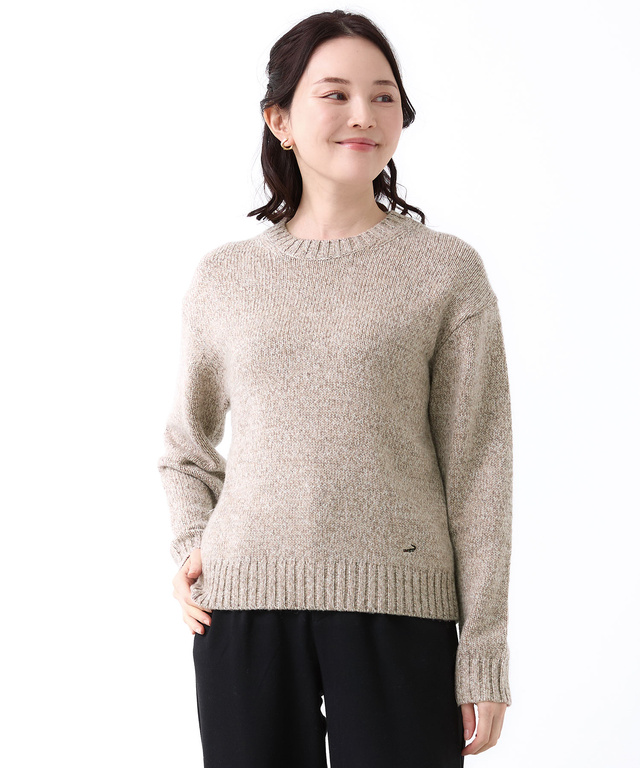 ウールブレンド カラーネップ ニット【手洗いOK】