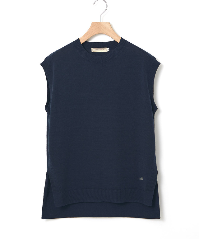 クルーネック ニット ベスト【手洗いOK】