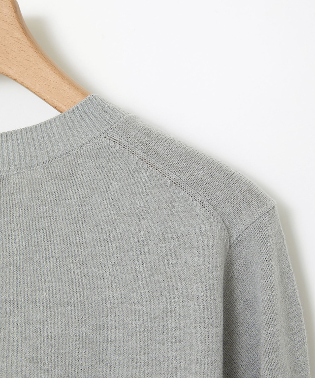 ジャカード柄 クルーネック ニット【手洗いOK】