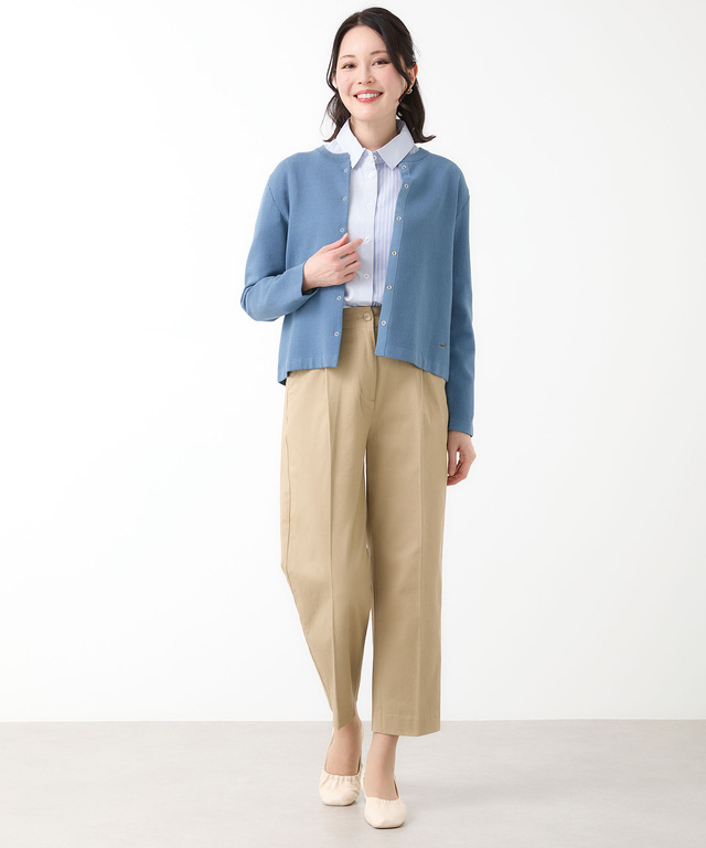 ダブルジャカード ニット カーディガン【手洗いOK】