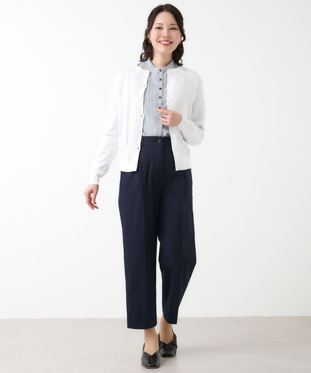 ケーブル ニット カーディガン【ウガンダオーガニックコットン】【手洗いOK】