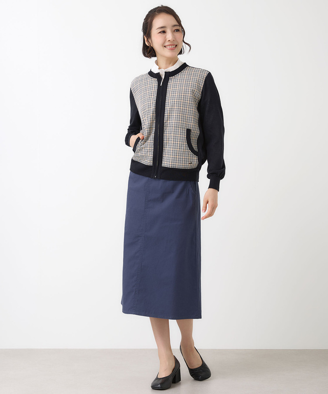 クロコダイルタータン ジップ カーディガン