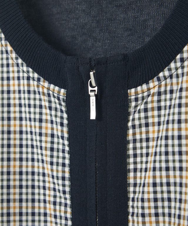 クロコダイルタータン ジップ カーディガン