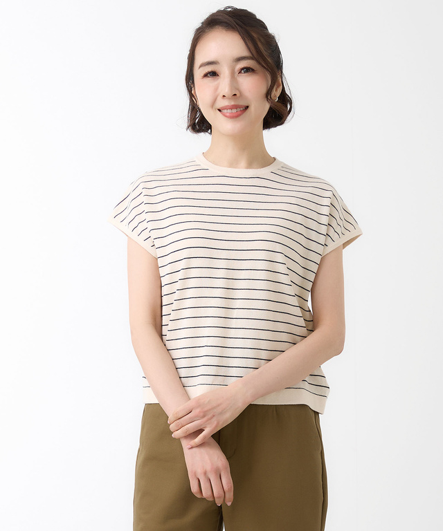 コットンブレンド ツイン ニット【手洗いOK】【オンラインショップ・一部店舗限定】