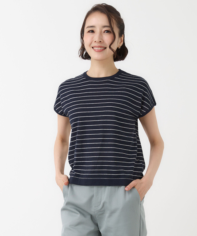 コットンブレンド ツイン ニット【手洗いOK】【オンラインショップ・一部店舗限定】