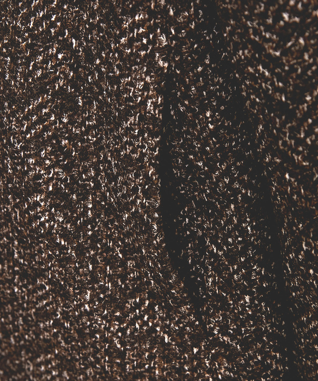 ヘリンボーン柄プリント ノーカラー ジャケット