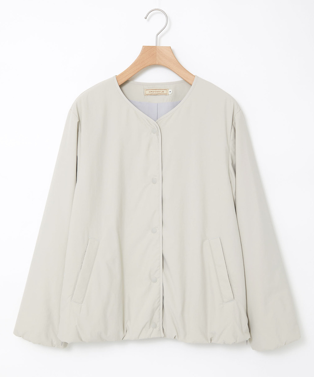 ノーカラー 中綿 ジャケット