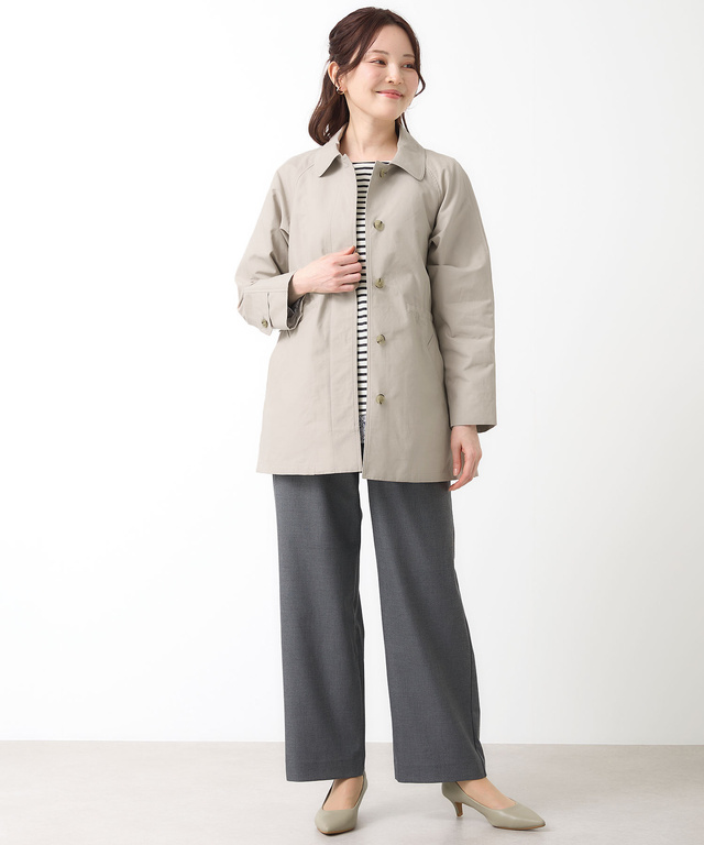 スピンドル付き ステンカラーコート