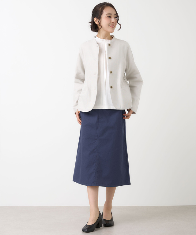 ツイル マオカラー ジャケット【手洗いOK】