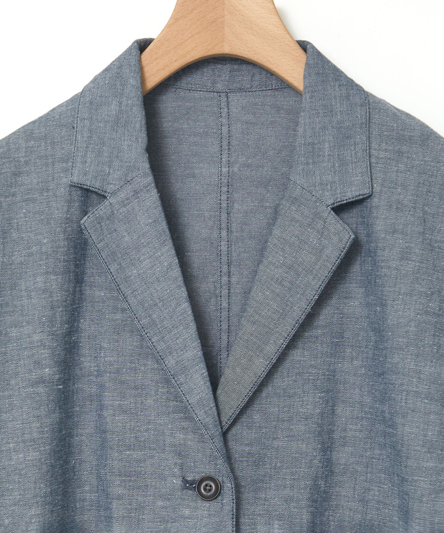 リネンブレンド ロング ジャケット
