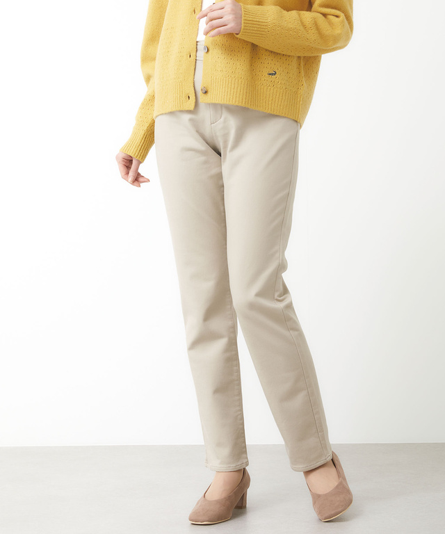 コットンブレンド ストレート パンツ