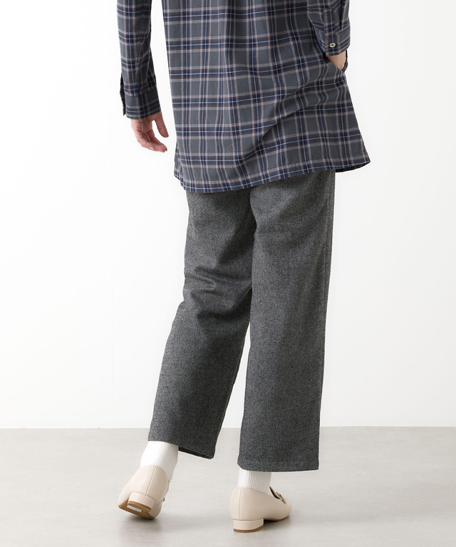 ウールブレンド ストレートパンツ