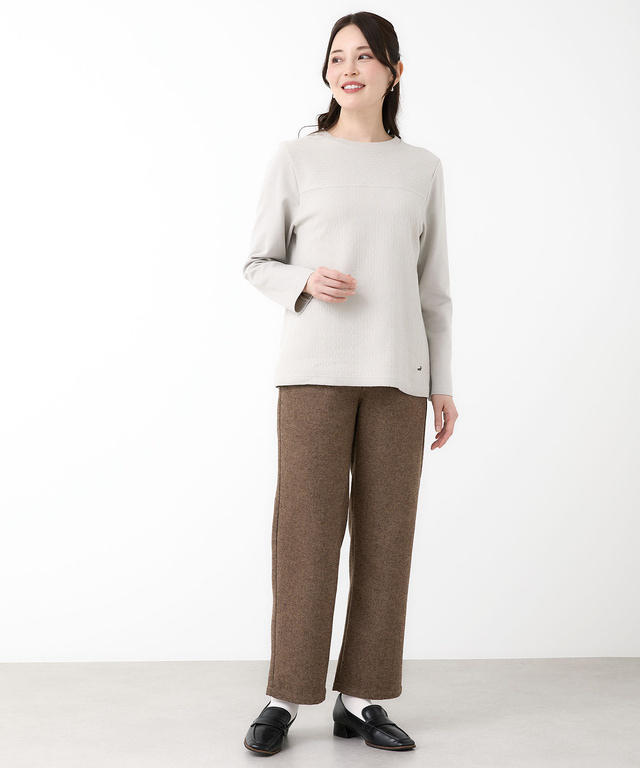 ウールブレンド ストレートパンツ